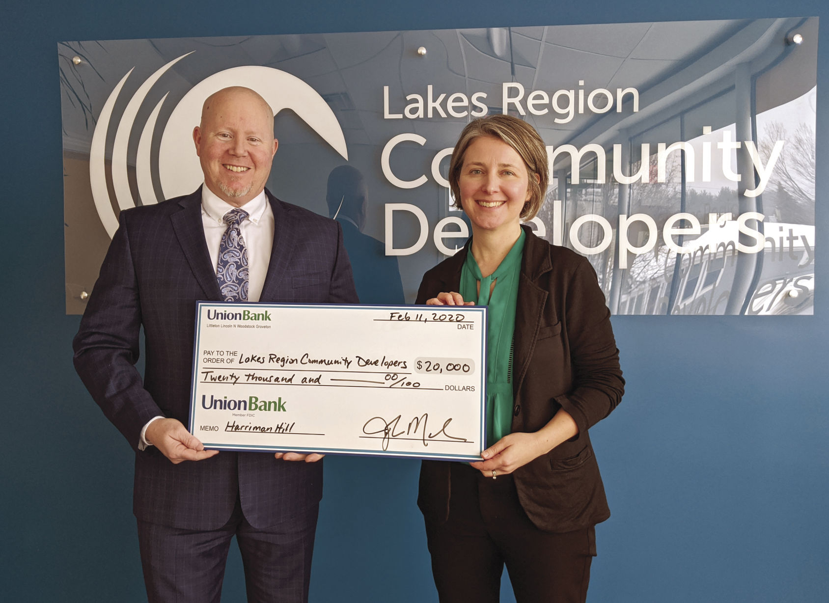 Union Bank pledges $20,000 to Lakes Region Community Developers